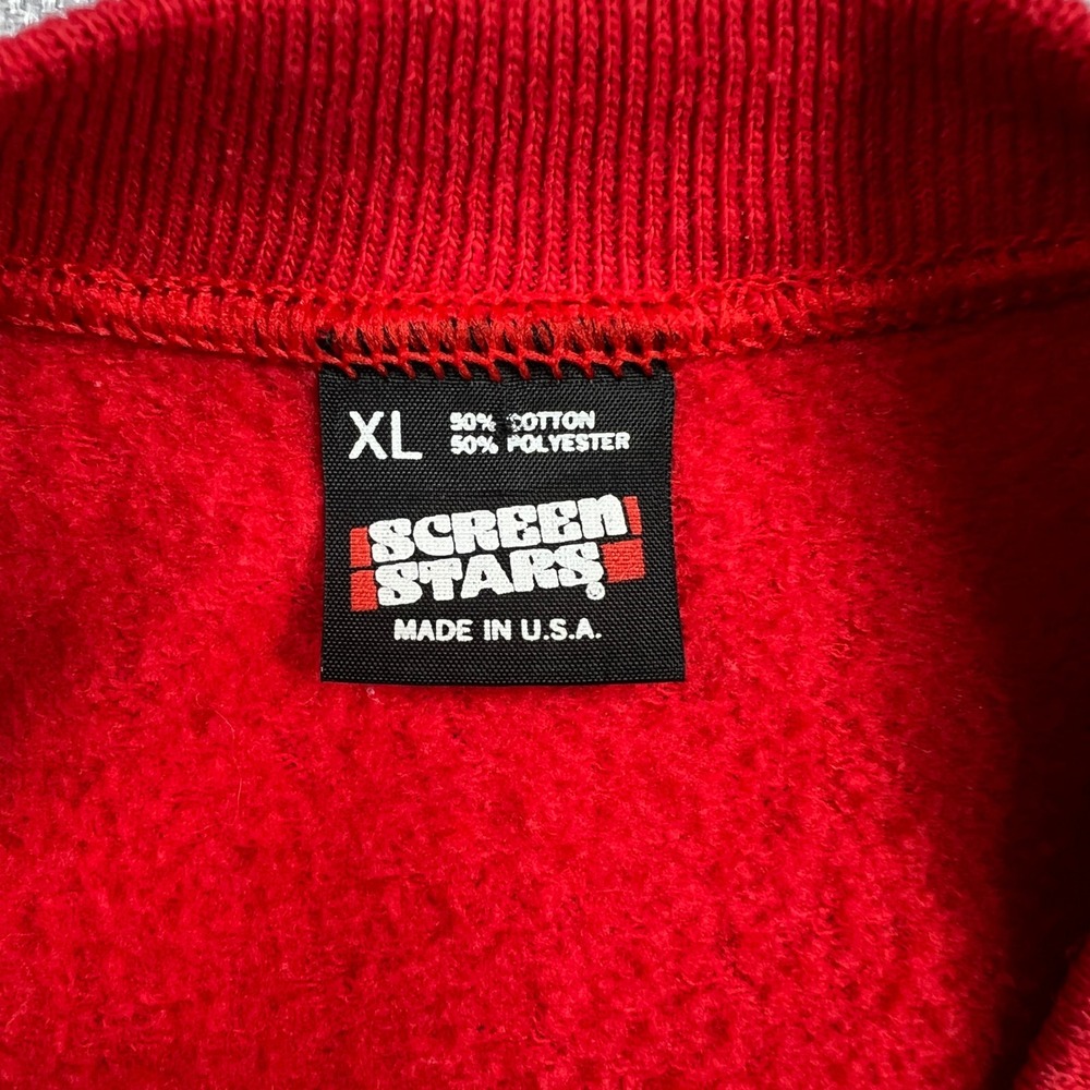 Vintage 90s Screen Stars Sweatshirt Women XL Red Country Bears Retro Grandma USA - Picture 4 of 9